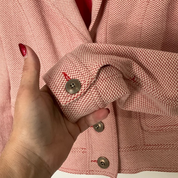 Cabi #5301 Amelia Coral Pink Button Up Bomber Jacket; Size Medium - Picture 10 of 16